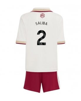 Billige Fotballdrakt Arsenal William Saliba #2 Replika Tredjedraktsett Barn 2025-26 Kortermet (med bukser)